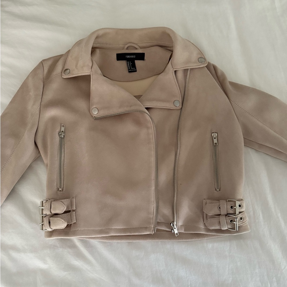 Tan Faux Leather Jacket